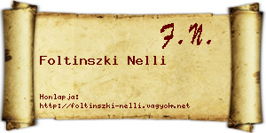 Foltinszki Nelli névjegykártya